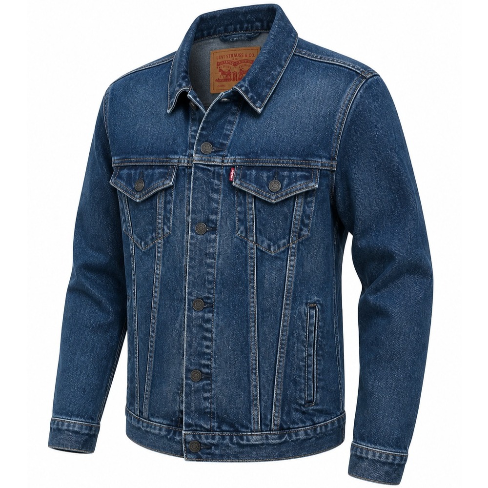 Levis Denim Trucker Jacket Mens XL Blue Jean Classic Coat EUC